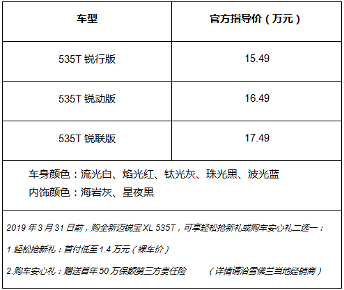 雪佛兰全新迈锐宝XL 535T上市  售价15.49万元至17.49万元