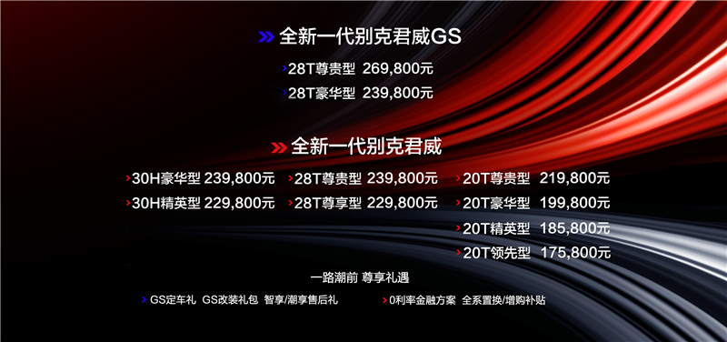 售价17.58-26.98万元  全新一代别克君威领潮上市