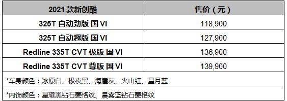 2021款雪佛兰创酷焕新上市