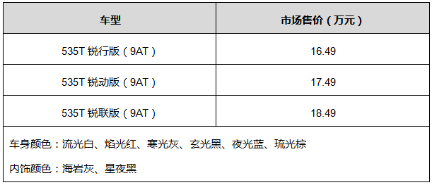 全新迈锐宝XL 535T车型上市 售价16.49万元起